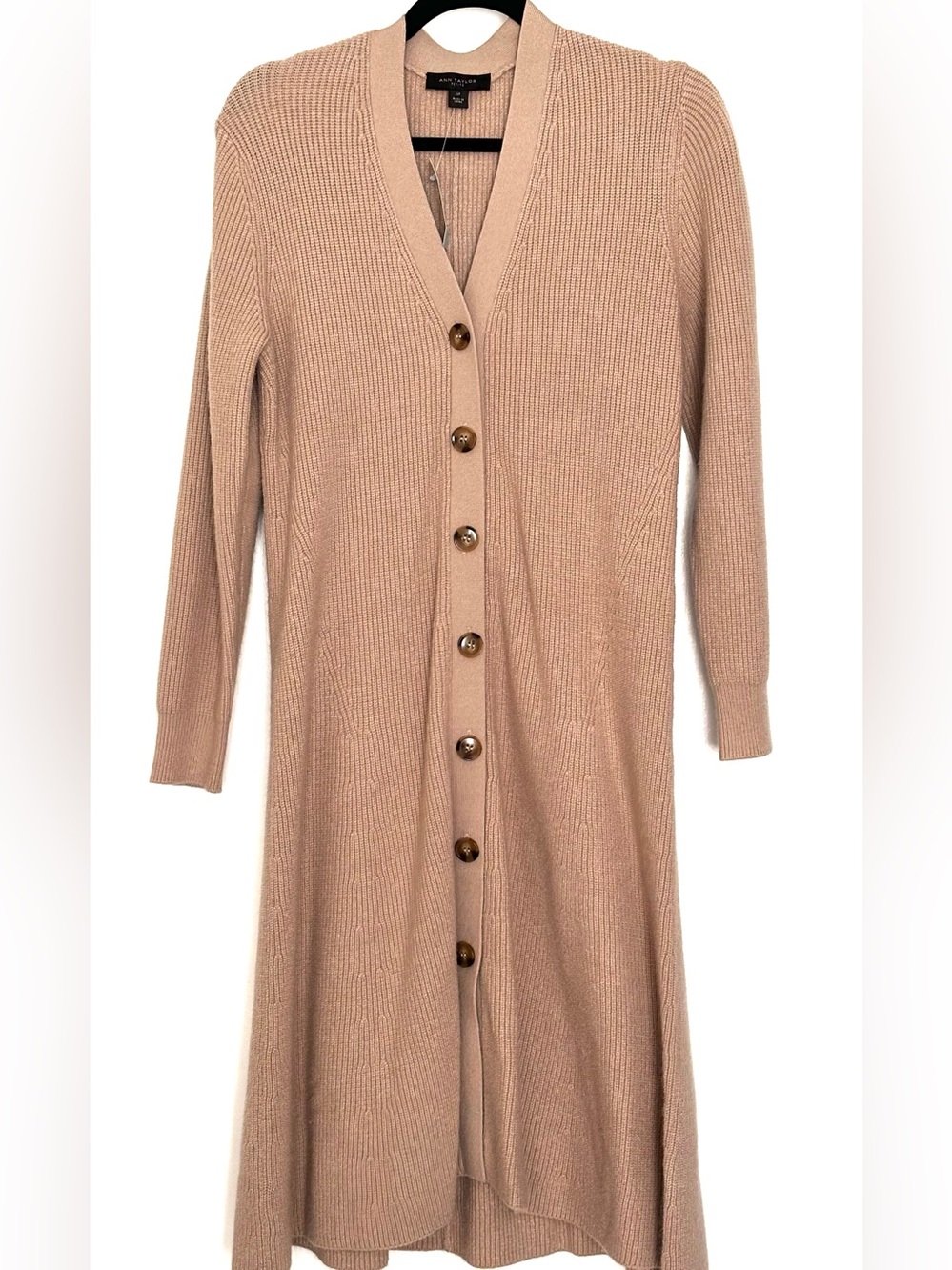 Ann Taylor Ribbed Cardigan Sweater Dress Size LP Petite NWT